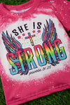 She is strong" Fuschia tie dye shirt. TPG25153002-LOI