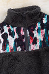 (kids)Charcoal Multi- printed sherpa pullover. TPG60153029-sol