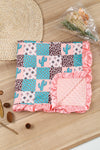 Giraffe, star & cactus multi- printed infant baby blanket. (35"by35") BKG65153024 M