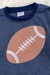 Navy blue Football printed sweatshirt. TPB55133015-SOL