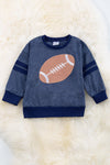 Navy blue Football printed sweatshirt. TPB55133015-SOL