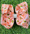 Orange plaid & pumpkin printed double layer hairbows. 4pcs/$10.00 BW-DSG-C9