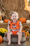 Cow printed pumpkin baby bodysuit . RPG51311 MON