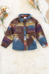 ❤️Maroon with blue tone Aztec jacket. TPG65153014-LOI