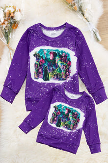  (WOMEN)The Sanderson sisters" purple graphic printed sweatshirt. TPW40113025-LOI