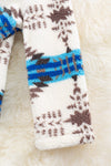 Aztec/brown on white sherpa pullover. TPG60153026-SOL