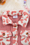 💎Pink sherpa shacket w/animal printed sleeves & pockets. TPG60153003 jeann