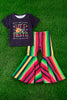 It's Fiesta time" serape printed 2 piece set. OFG25153106 SOL