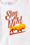Stay Wild " white  sweatshirt & pants set. OFB65153003 jean