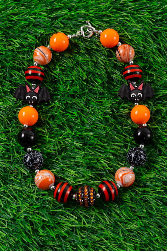 Orange & black bubble gum necklace with bat figures . 3PCS/$15.00 ACG40153031