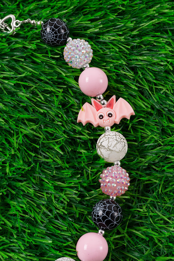 Pink & black bubble necklace with bat side pendant. 3PCS/$15.00 ACG40153029