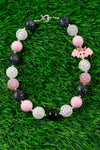 Pink & black bubble necklace with bat side pendant. 3PCS/$15.00 ACG40153029