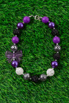 Purple tone & texture bubble necklace w/side bow. 3PCS/$12.00 ACG40153030