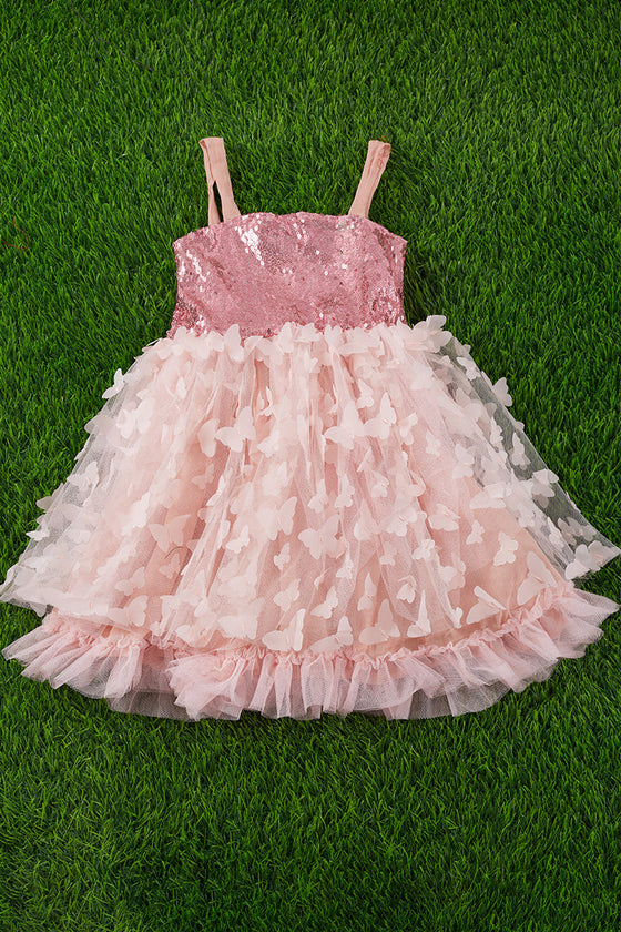 Baby coral butterfly tulle dress. DRG251523020 sol
