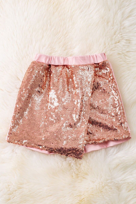 Rose gold sequins skort. PNG40190 AMY