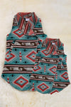 💎(Girls) Teal aztec printed cardigan with pockets. TPG65153115 sol