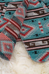 (Girls) Teal aztec printed cardigan with pockets. TPG65153115 sol