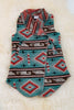 (Girls) Teal aztec printed cardigan with pockets. TPG65153115NAY