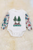 Christmas cowboy" Boys printed baby onesie with snaps. RPB50143012AMY