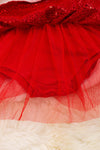 Red sequins dress with tulle trim. RPG50133070 SOL