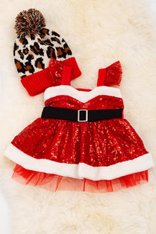  Red sequins dress with tulle trim. RPG50133070 SOL