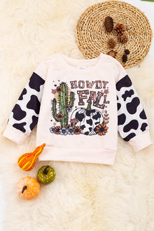  "Howdy Fall" Ivory graphic sweatshirt. TPG65153100 SOL