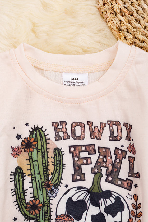"Howdy Fall" Ivory graphic sweatshirt. TPG65153100 SOL