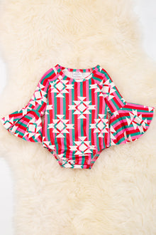  Aztec & stripe printed baby onesie w/snaps. RPG50143018 AMY