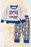 Cowboy killer" Multi-printed stripe jogger set. OFB65153006JEAN