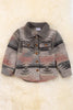 Girls pink & gray aztec printed shacket w/2 front pockets. TPG65133047 JEAN