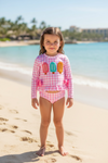 Pink Gingham long sleeve swimsuit. SWG60094 SOL
