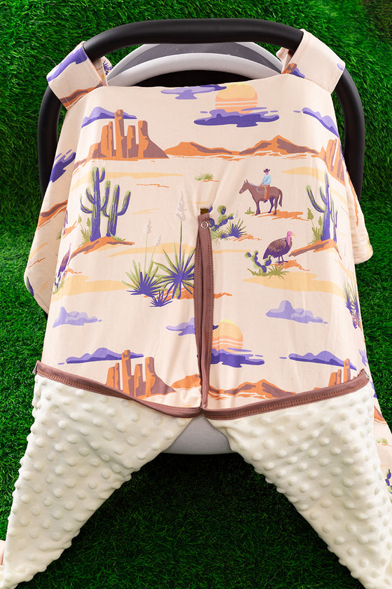 Wild west dessert, cactus printed car seat cover. ZYTB65143001 M