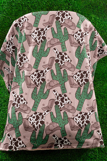  Cactus & cowgirl hat printed baby blanket. (38"BY40") BKB65113005 M