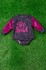 Be kind" graphic printed baby onesie w/sequins sleeves. RPG65113005-NAYDINE