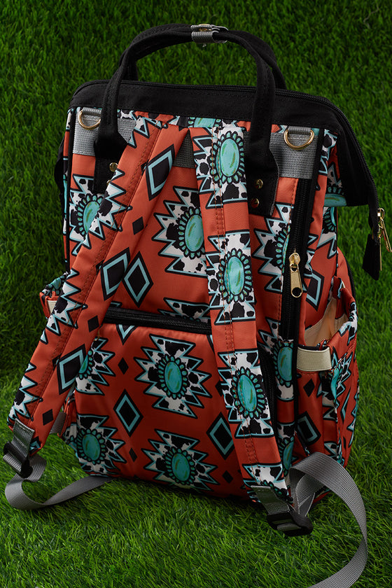 Aztec & diamond pattern diaper bag. BBB25153001