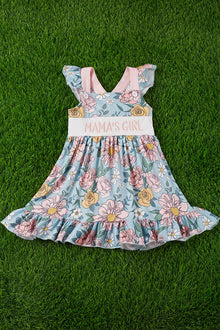  Mama's girl" Floral ruffle dress. DRG25173029 LOI