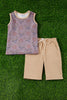 Deer hunter tank top & beige shorts. OFB25153013-AMY