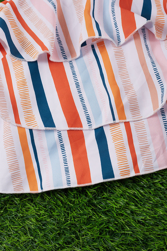 Multi-color stripe printed tunic. TPG25143002-JEAN