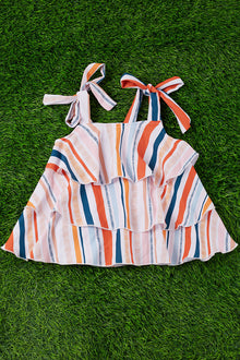  Multi-color stripe printed tunic. TPG25143002-JEAN