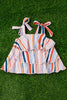Multi-color stripe printed tunic. TPG25143002-SOL