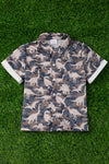 Camouflage dinosaur printed button shirt. TPB25153014-AMY