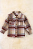 (UNISEX) Tan/maroon plaid shacket. TPG60153020 AMY