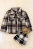 (UNISEX) Black/brown plaid shacket. TPG60153017AMY