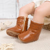 Girls pleather baby boots with sherpa inside. CG5416
