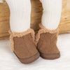 Brown faux fur baby boots. CG5402