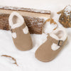 Khaki sherpa slip on shoes. CG5149