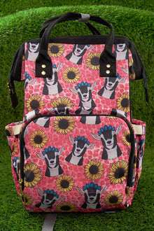  goat & sunflower printed diaper bag. bbg25153040