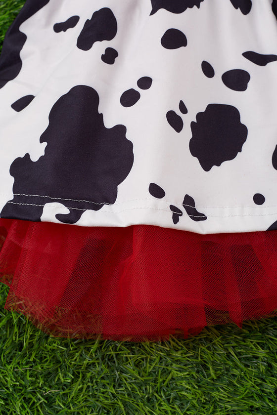 Cow printed with red tulle lined. DRG25153266 SOL