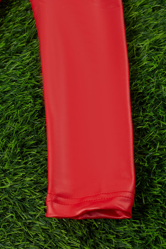 Red faux leather leggings. PNG25153116 loi