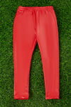 Red faux leather leggings. PNG25153116 loi